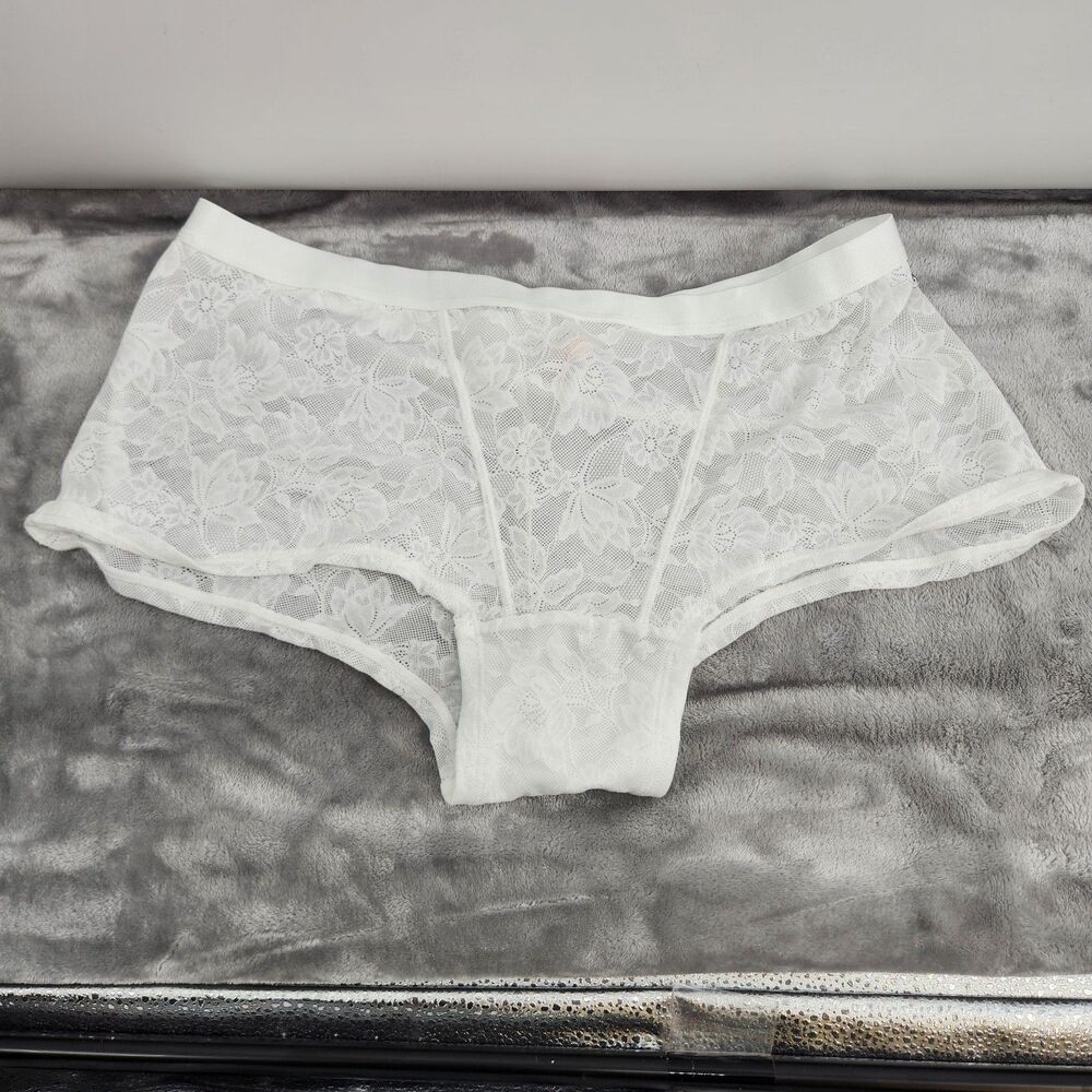Adore‎ Me Women's Large White Lace Floral Panty NWOT